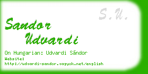 sandor udvardi business card